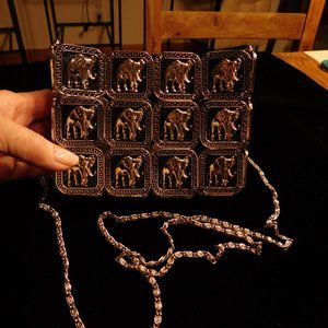 Silvertone Elephant Purse